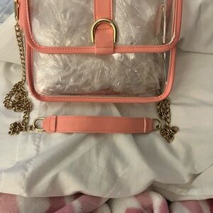 Chic Pink Transparent Crossbody Bag